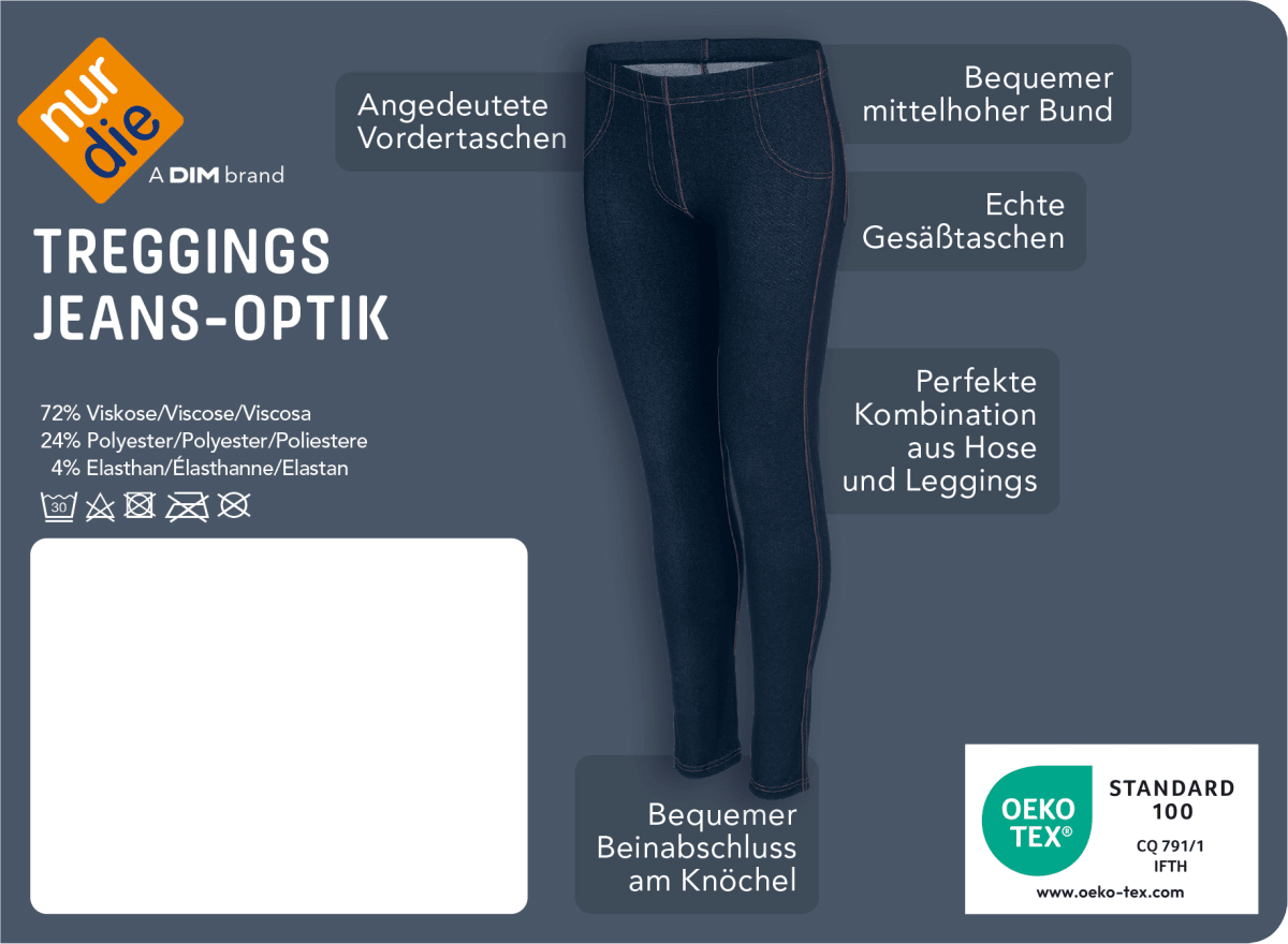 Treggings in Jeans-Optik blau Gr. 40/44, 1 St