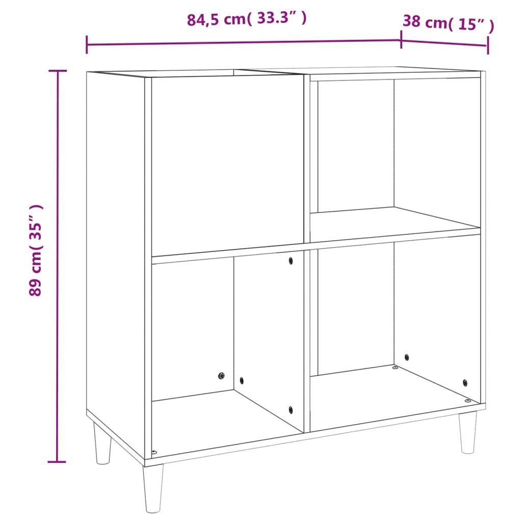 vidaXL Media-Regal Plattenschrank Betongrau 84,5x38x89 cm Holzwerkstoff, 1-tlg.