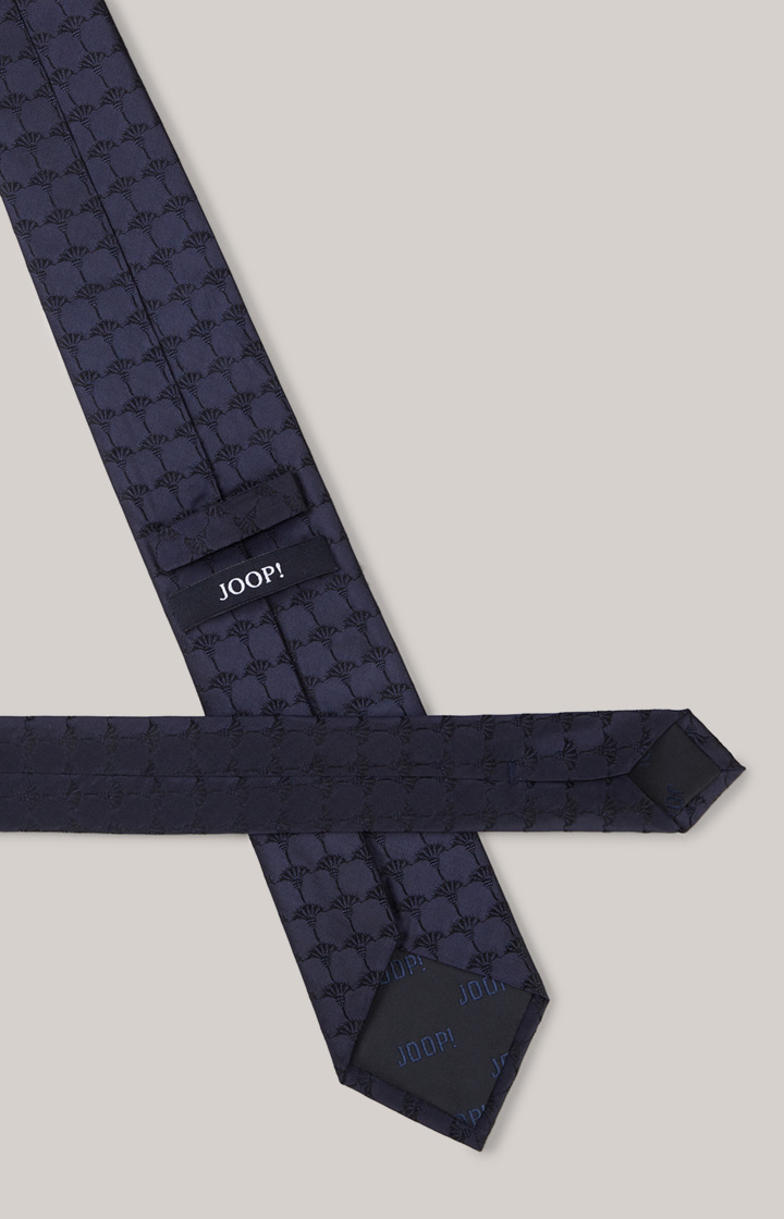 Cornflower Seiden-Krawatte in Navy gemustert