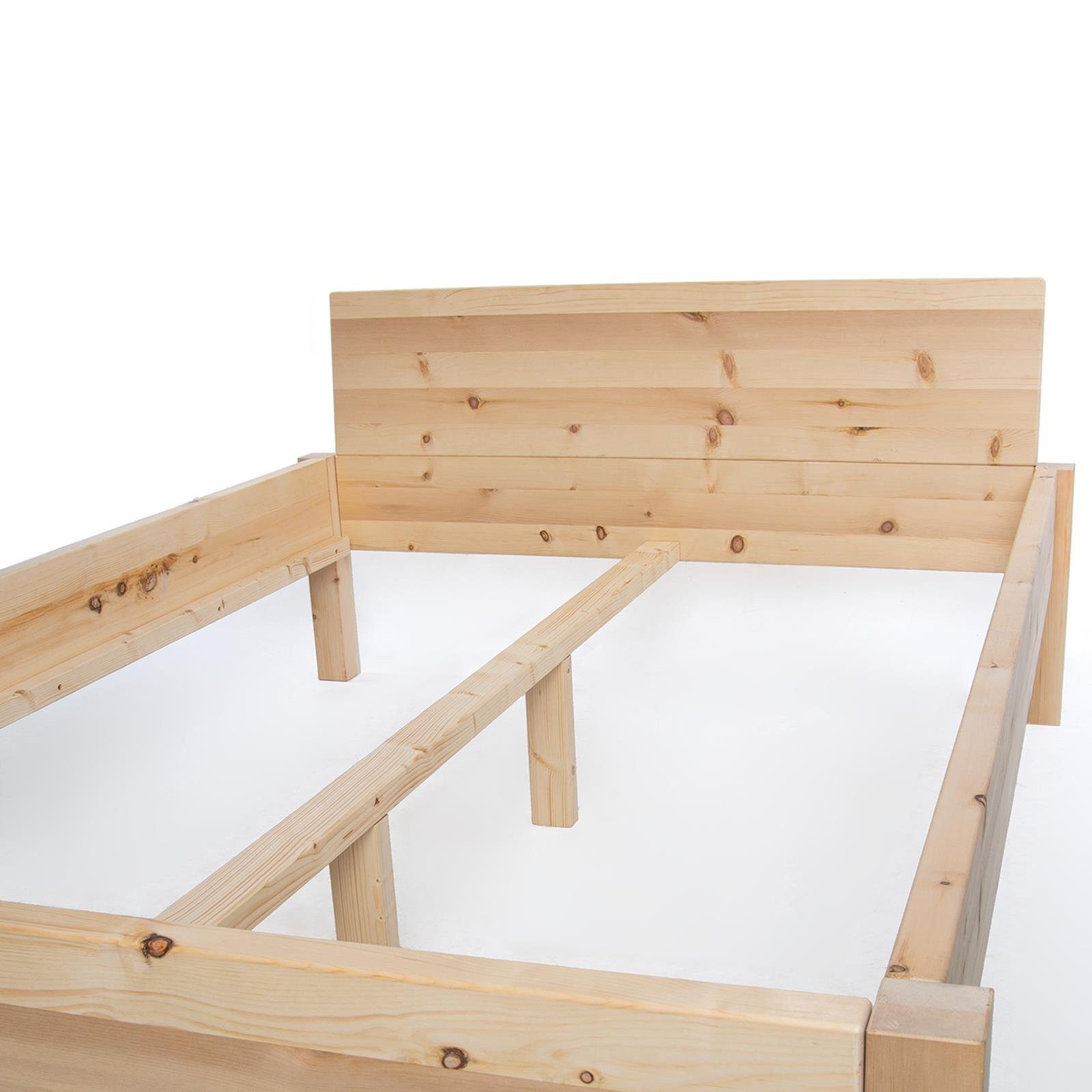 TUGA-Holztech Massivholzbett Zirbenholzbett 45° (Zirbe) 