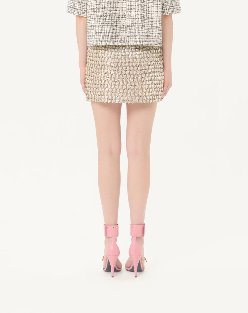 Minissaia de organza bordada