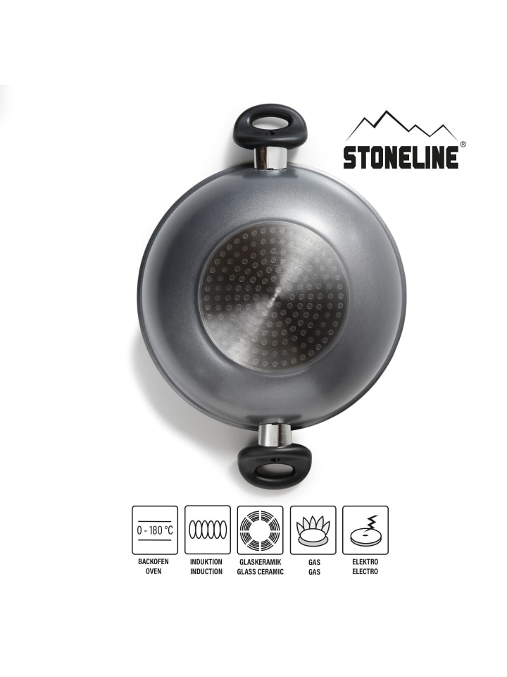 Stoneline Wokpfanne 28 cm | mit Deckel in Anthrazit günstig kaufen Ø 28 cm