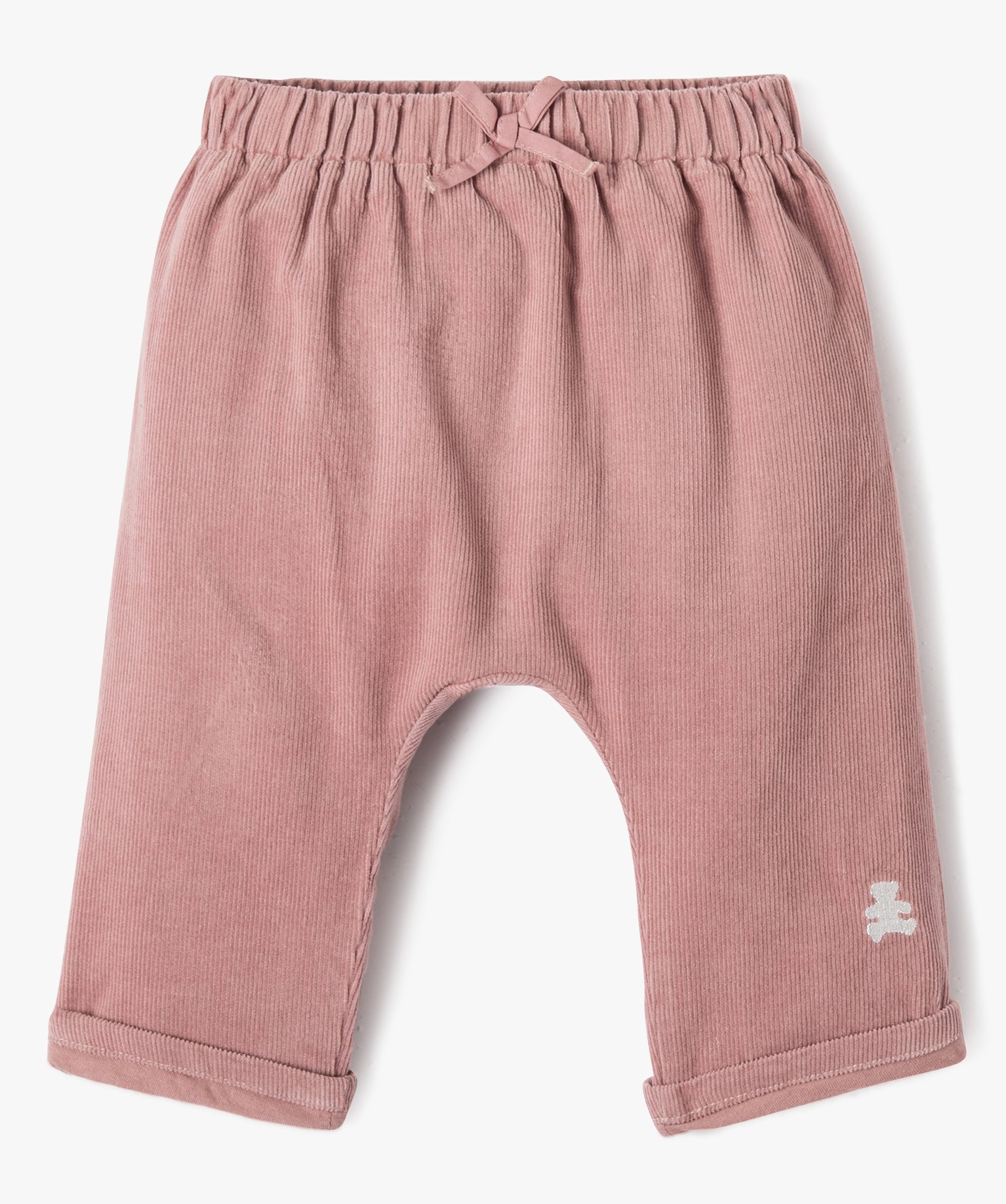 Pantalon ample en velours fines ctes bébé - LuluCastagnette rose | GEMO