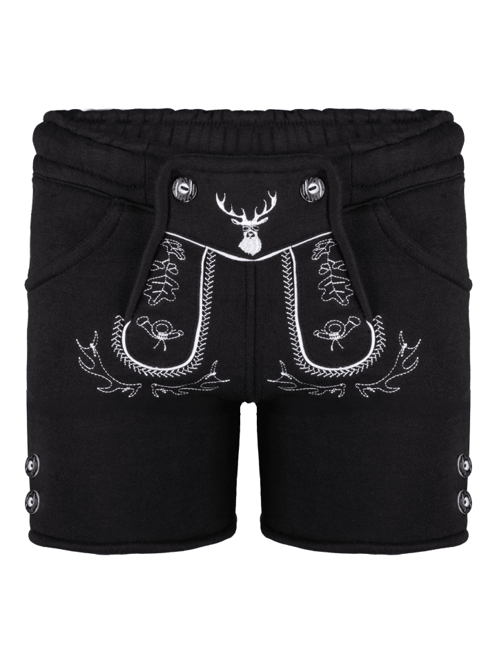 PAULGOS Kinder Jogginghose Design Trachten Lederhose Bermuda Shorts Kurz JOK-KK2 in Schwarz günstig kaufen