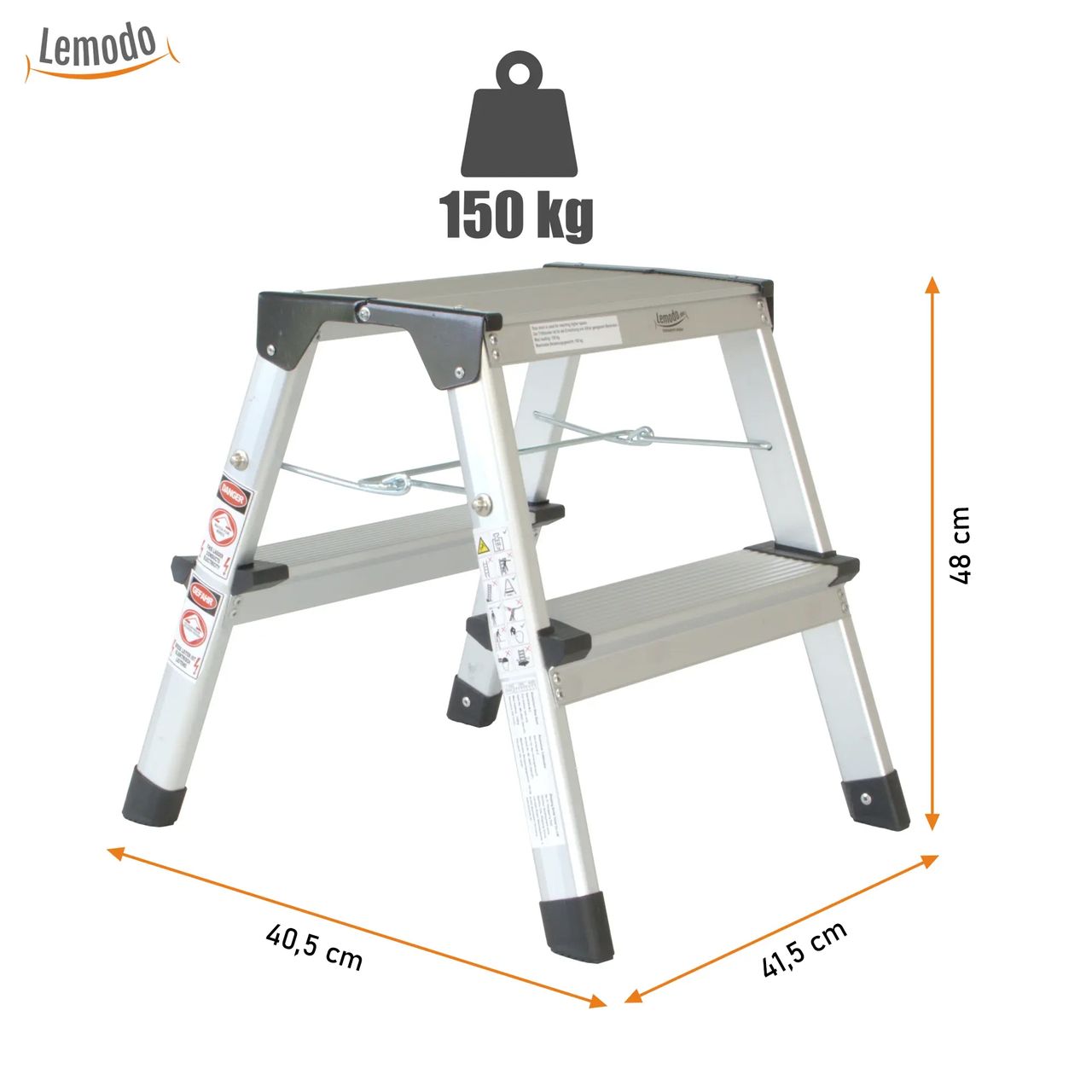 Lemodo Alu Trittleiter mit 2 Stufen
