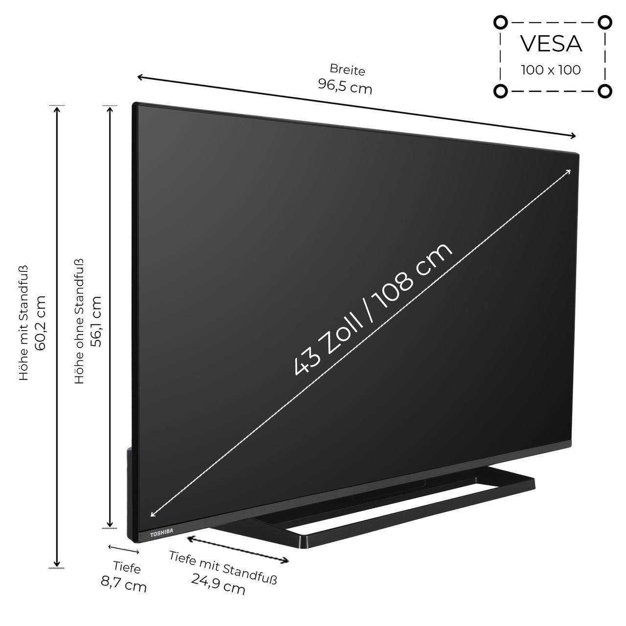 Toshiba Toshiba 43 Zoll Fernseher Fire TV (4K UHD Smart TV, Dolby Vision HDR, Triple-Tuner, Alexa Built-In)