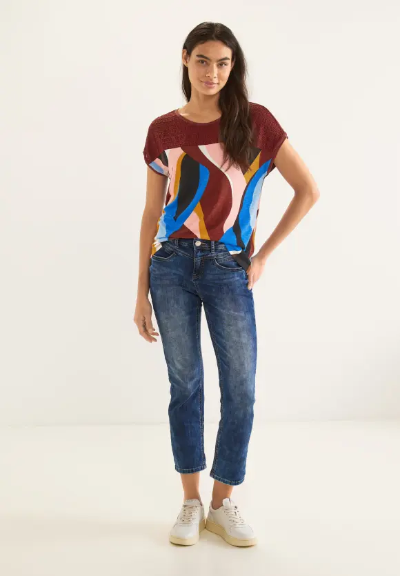 Street One Print Spitzen T-Shirt