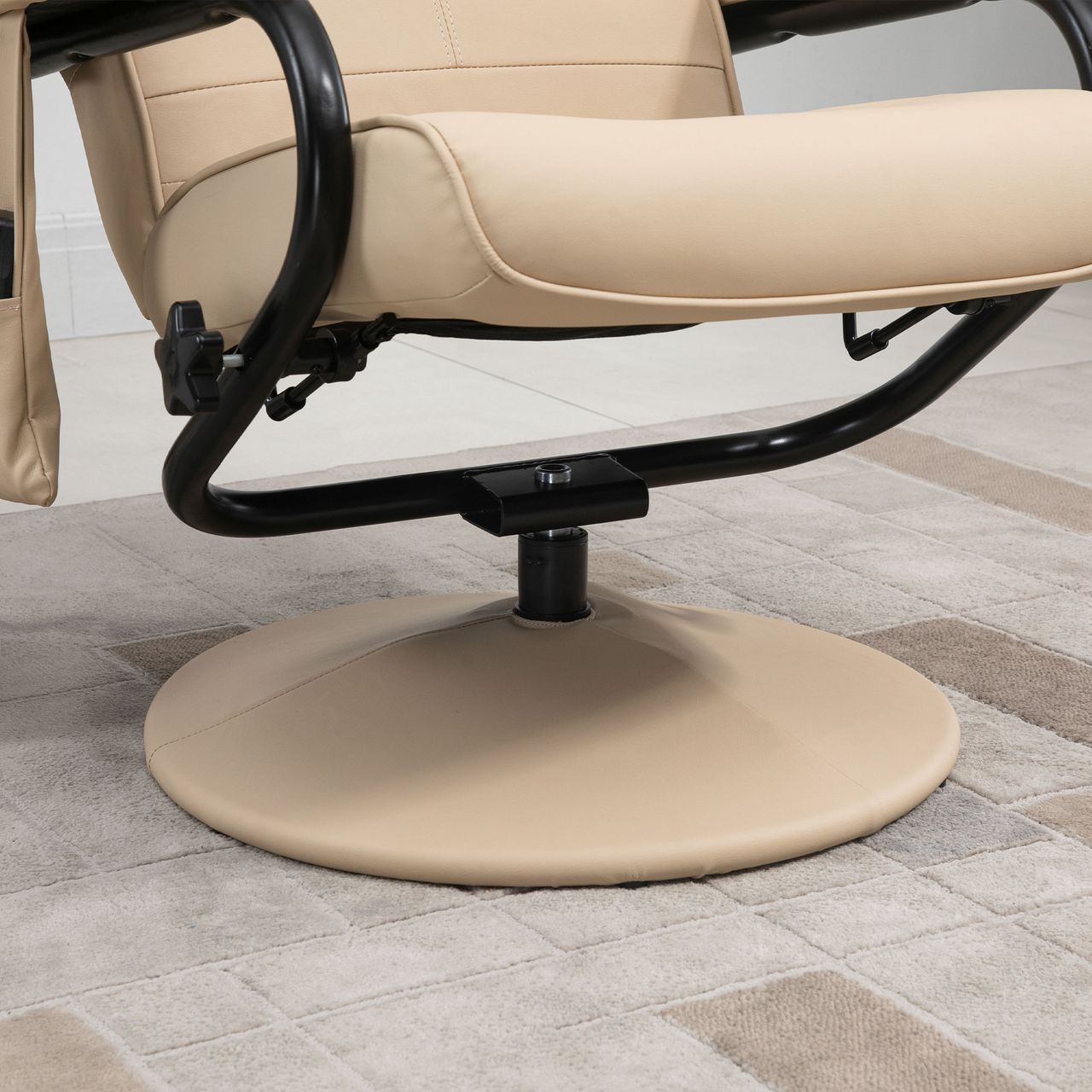 HOMCOM Relaxsessel Massagesessel Fernsehsessel Kunstleder Cremeweiß