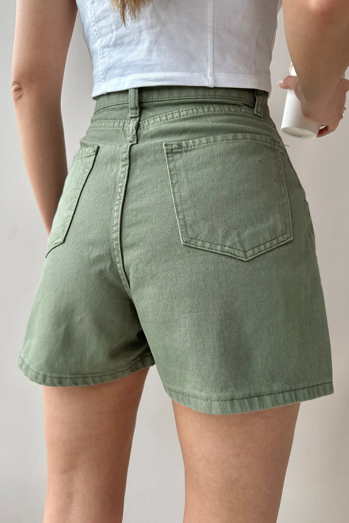 Trend Alaçatı Stili  Shorts - Grün - Mittlerer Bund