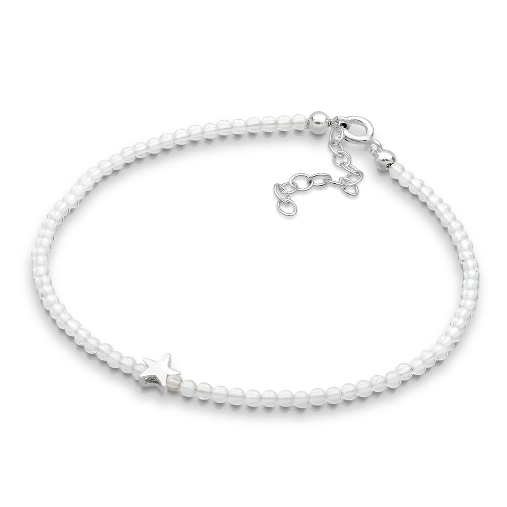 Elli Elli Bracelet Femme Pendentif Étoile avec Cristal de Roche et Perles de Verre en  Bracelet