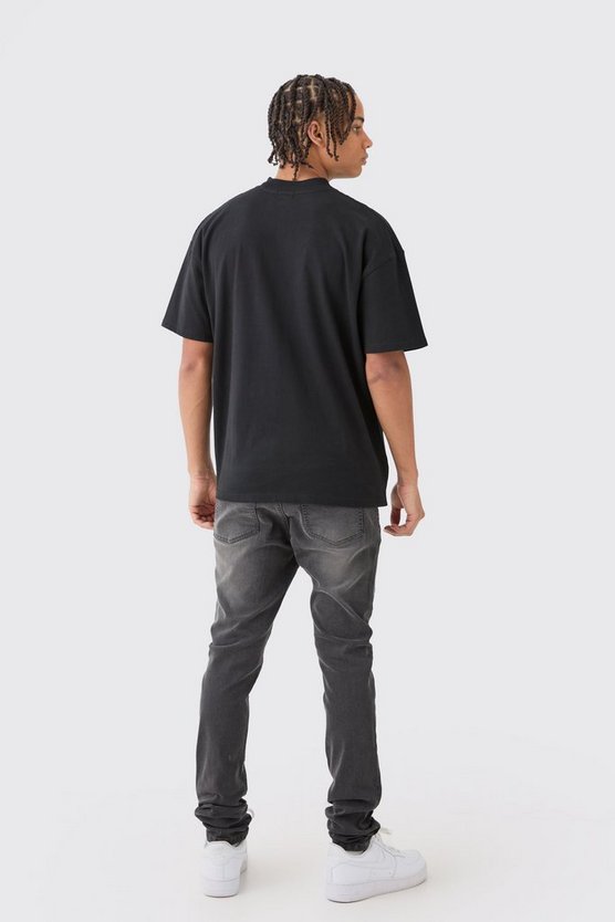 Skinny Stretch Jeans in Grau
