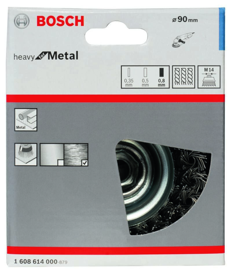 Bosch Blue Zubehör 1608614000 Drahtbürste 90 mm geflochten M14