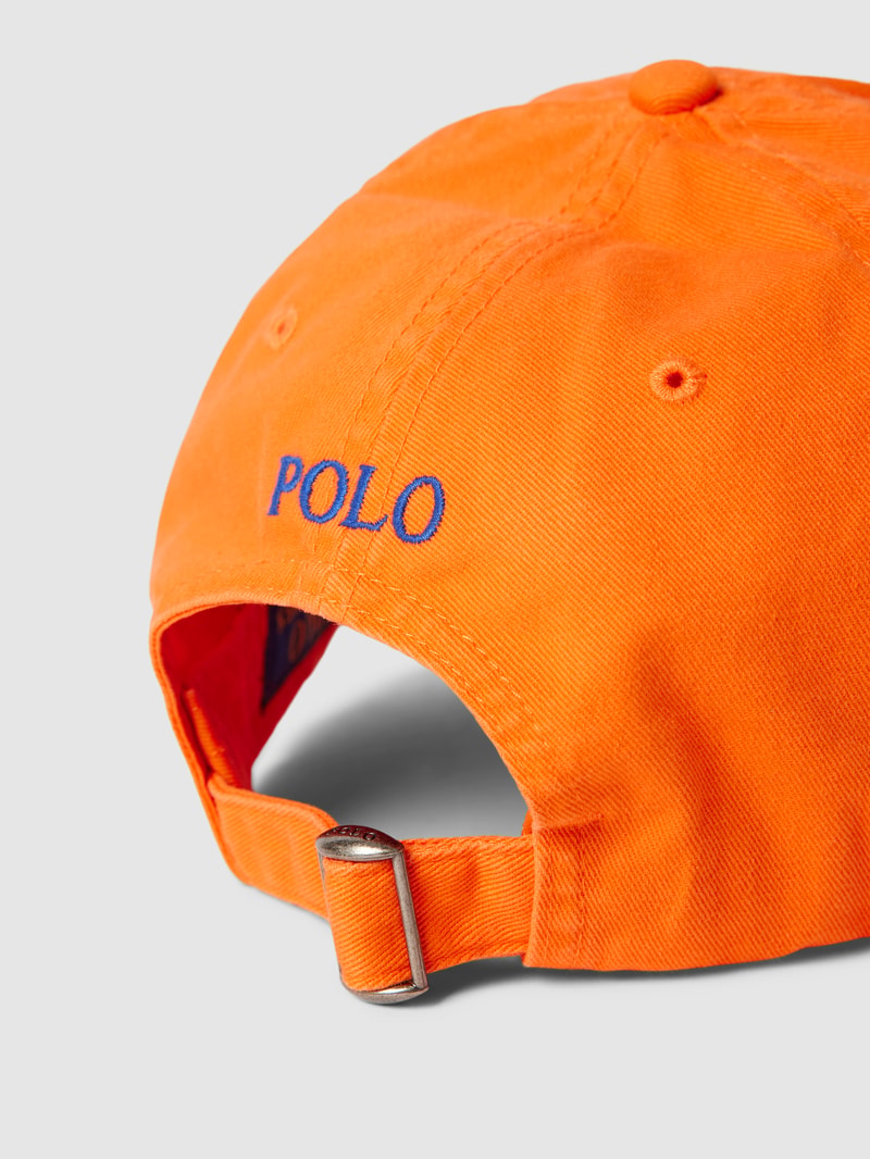 Basecap mit Logo-Stickerei und verstellbarem Riegel in hellgelb