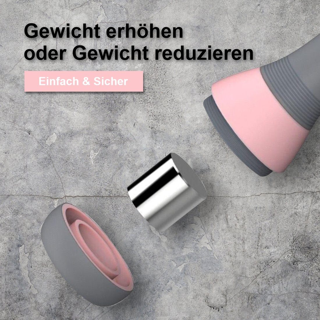 MIIGA Hantel, (2er Hantel-Set, 2 x Kurzhantel), variable Trainingsgewichte Schaumstoff-Gewichtsstabilisatoren-Ringe