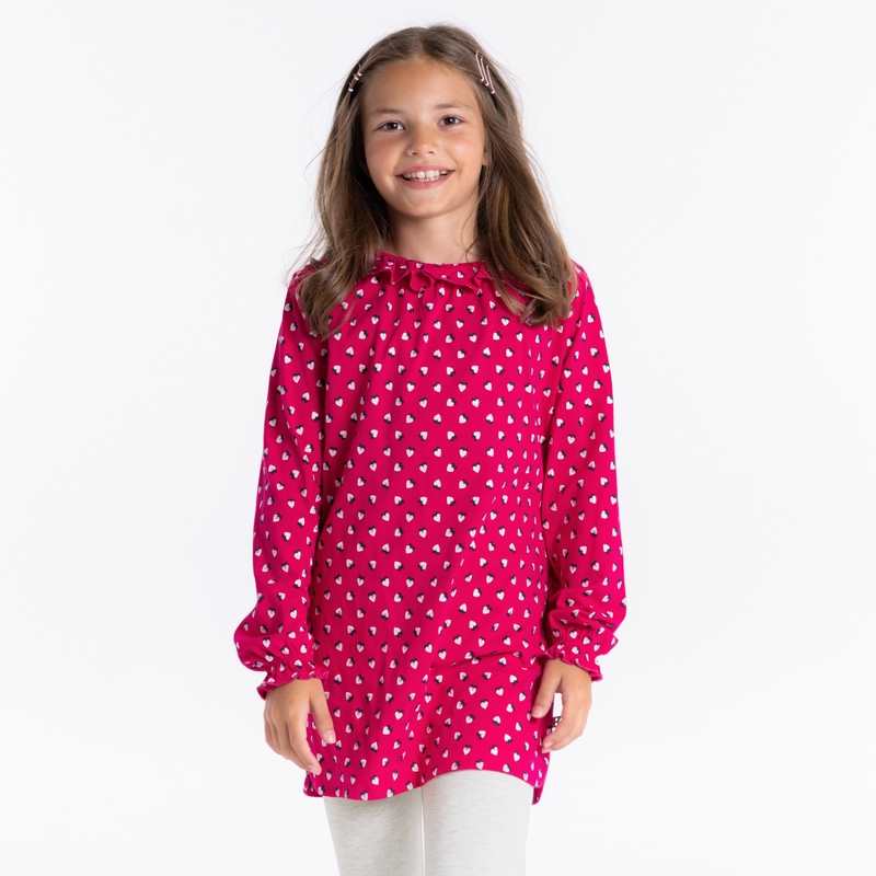 Pyjama 2 pièces en jersey rose fille