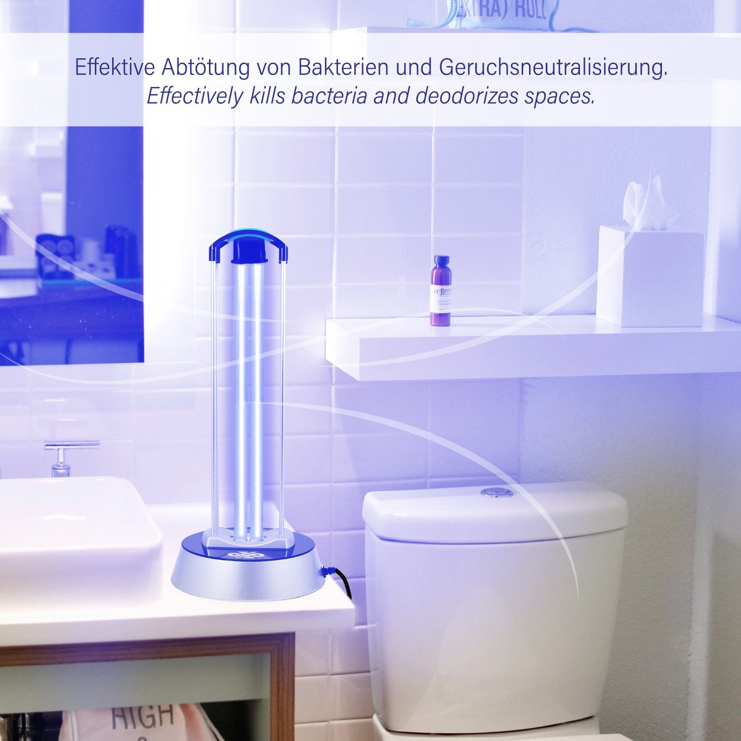 Leicke Luftreiniger UV Desinfektionslampe, für 40 m² Räume, geräuschlos