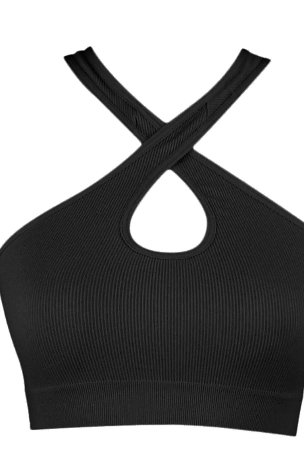 Trendyol Collection  Schwarzer nahtloser/nahtloser, leicht stützender/formender gestrickter Sport-BH TWOAW23SS00002