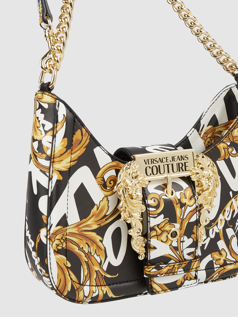 Pochette mit Logo-Muster in gold
