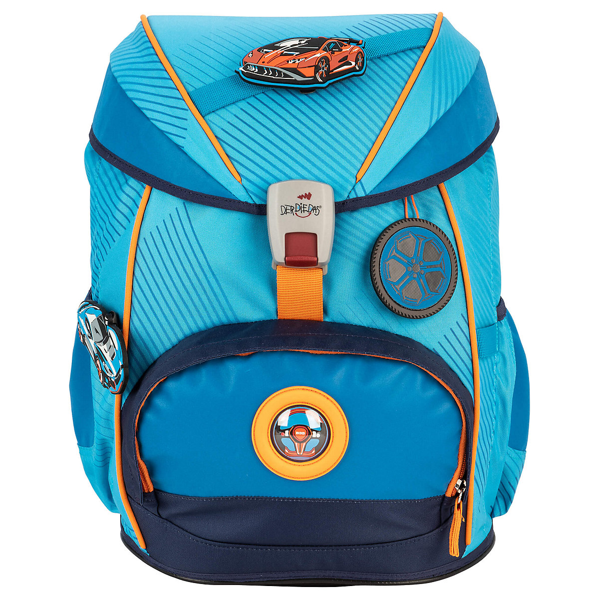 Schulrucksackset ErgoFlex SUPERFLASH EXKLUSIV Supercar, 5-tlg., inkl. Wechselbuttons (2023)