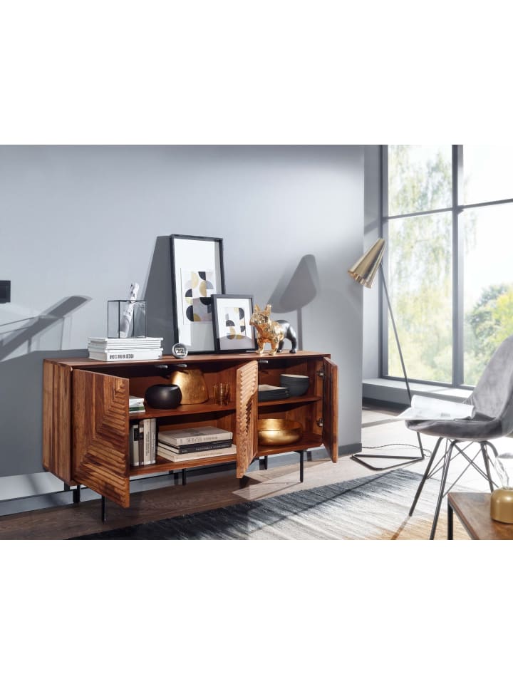 KADIMA DESIGN Sideboard 148x72x40 cm Massivholz / Metall Anrichte, Kommode günstig kaufen onesize