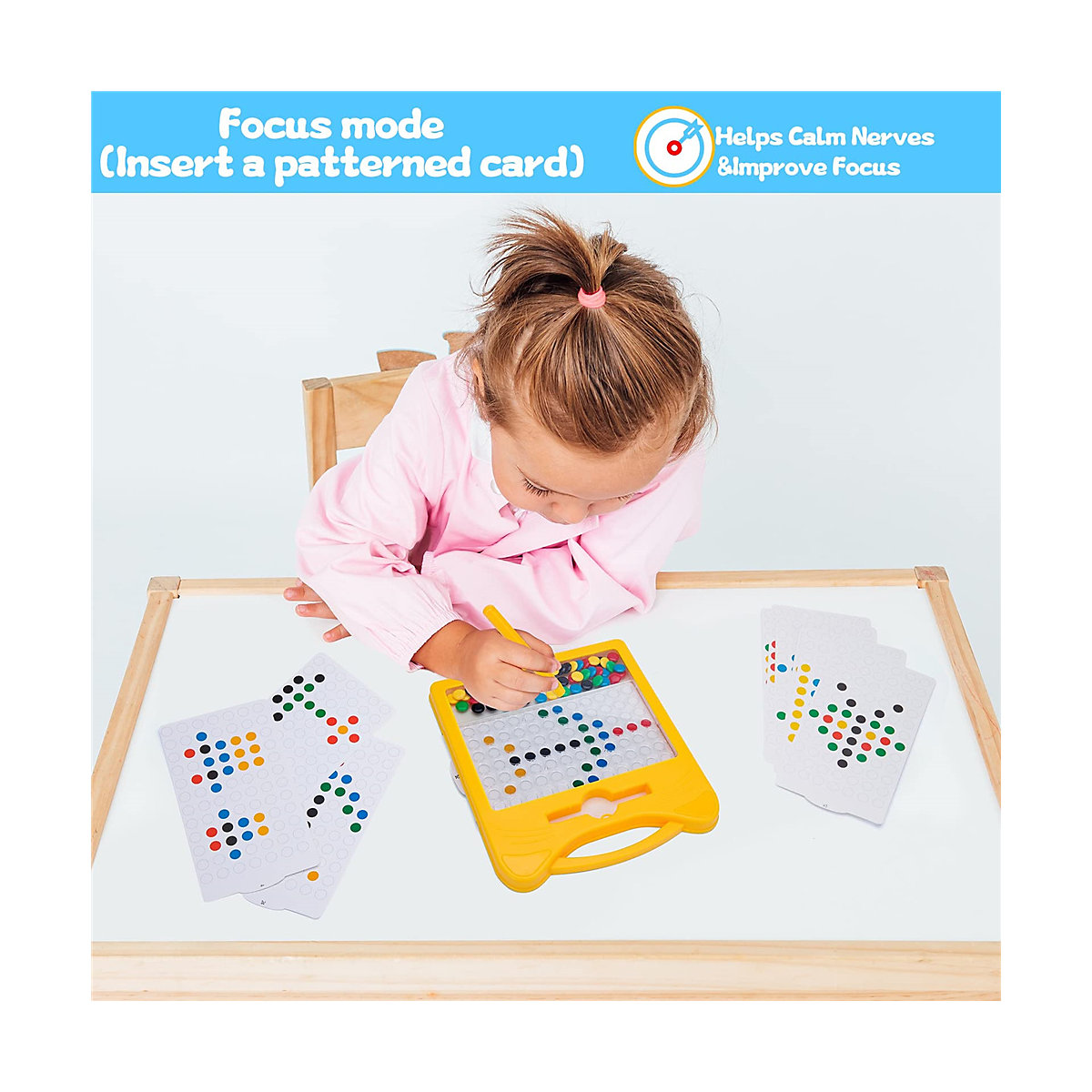 frler Magnetische Zeichentafel mit 60 Perlen Montessori Spielzeug Mitbringsel für Kinder