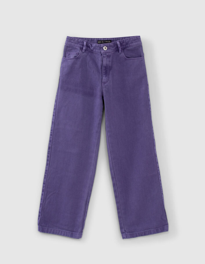 Jean WIDE LEG violet upcyclé fille