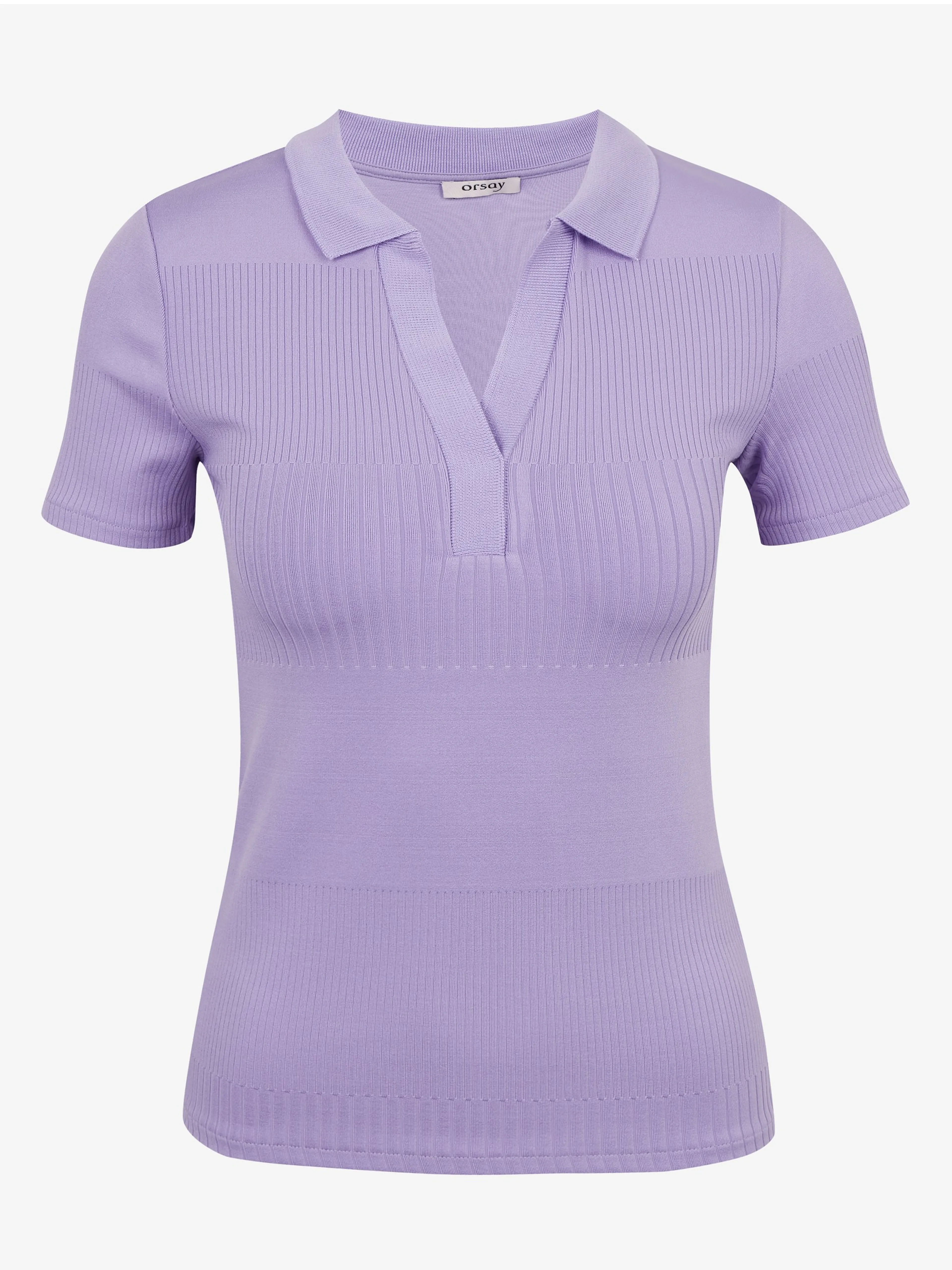 Hellviolettes Damen-Strick-Poloshirt ORSAY