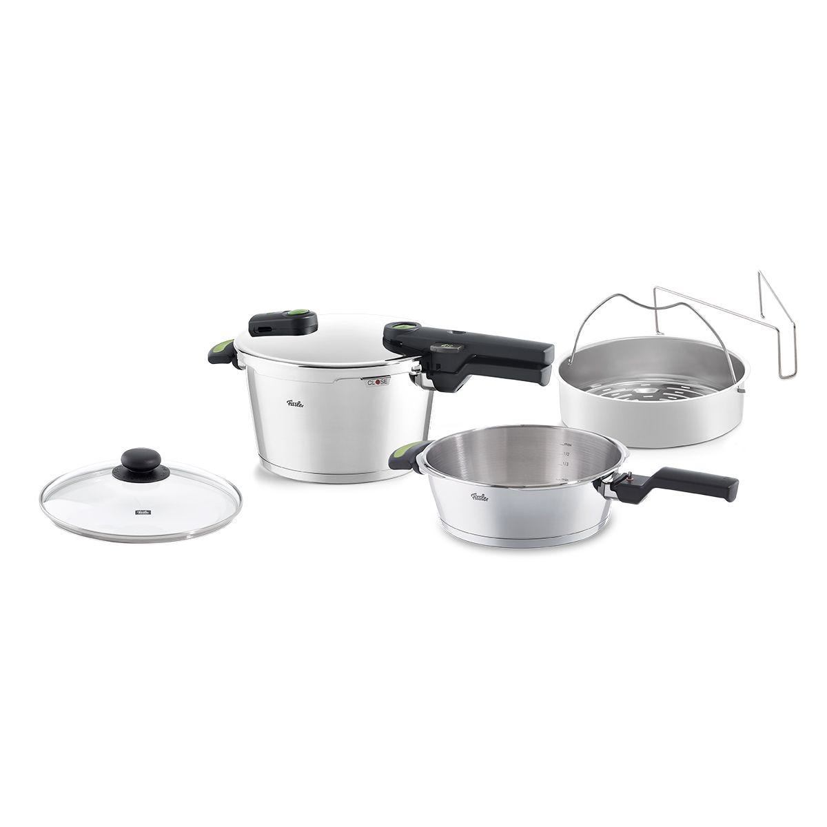 Vitaquick® Green 2-teiliges Schnellkochtopf-Set 2,5 + 4,5 Liter mit gratis Glasdeckel