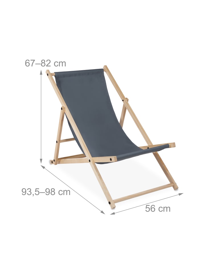 relaxdays Liegestuhl in Dunkelgrau günstig kaufen onesize