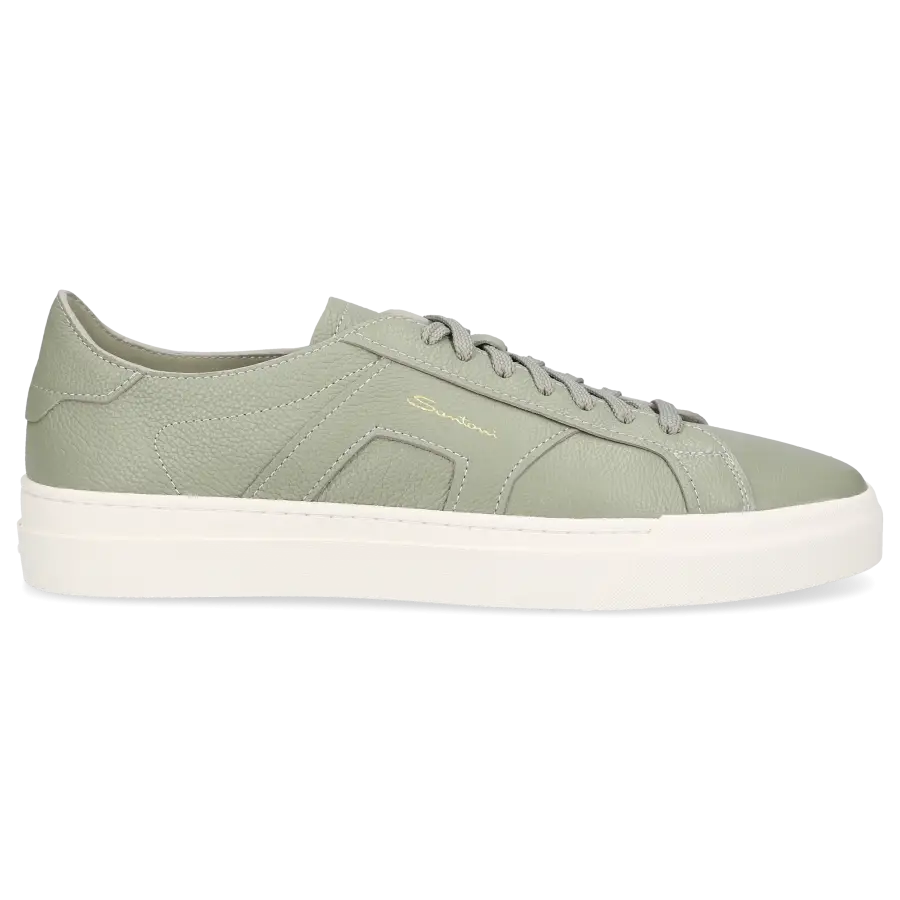 Santoni - Sneaker low DOUBLE BUCKLE Kalbsleder - grün