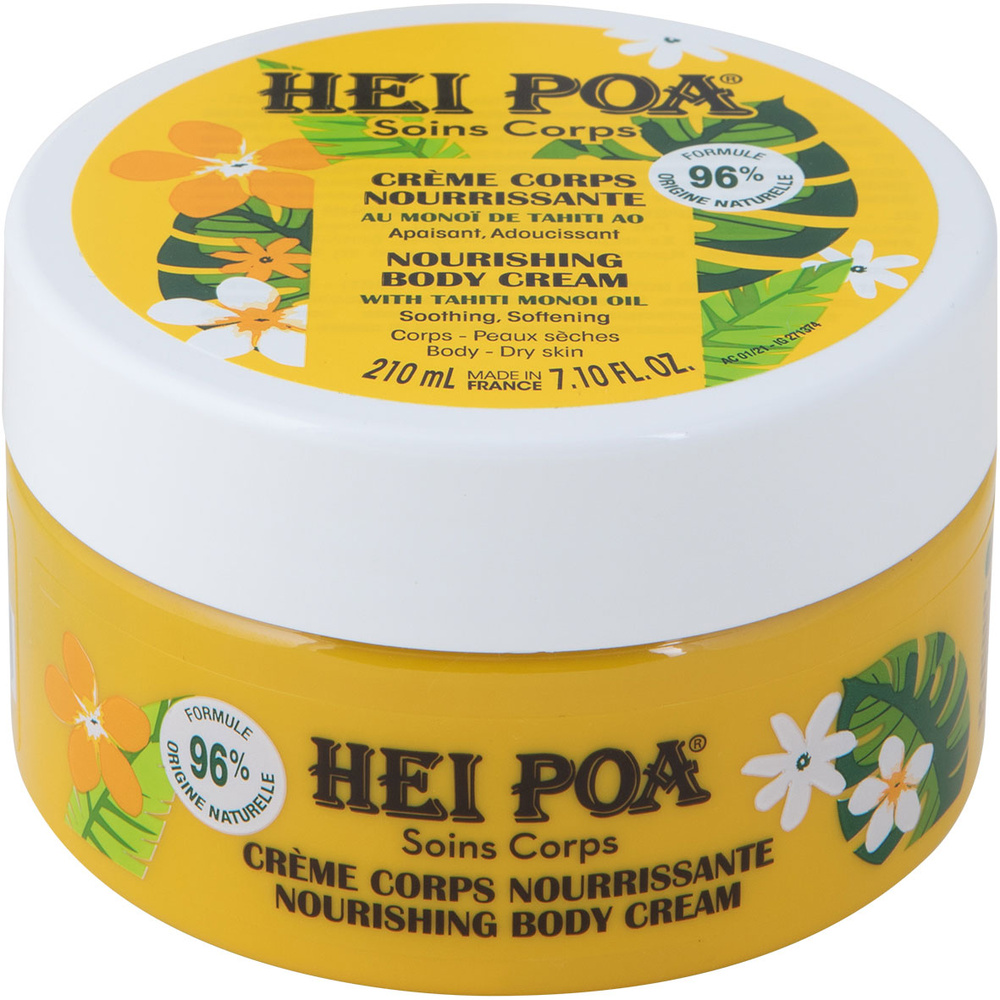 Hei Poa Crème Corps Nourrissante Monoi 210ml Crème Hydratante Corps