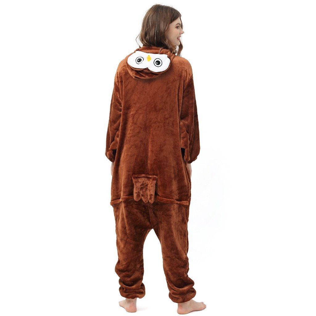 Katara Partyanzug Waldtiere Jumpsuit Kostüm Onesie Overall Erwachsene S-XL, Bär, Biene, Eule, Eichhörnchen, Fuchs, Fledermaus, Rentier, Maus, Igel
