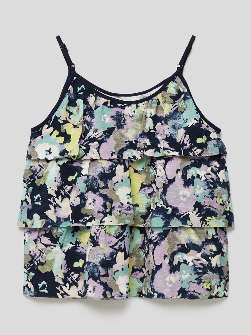 Top mit Allover-Muster in marineblau