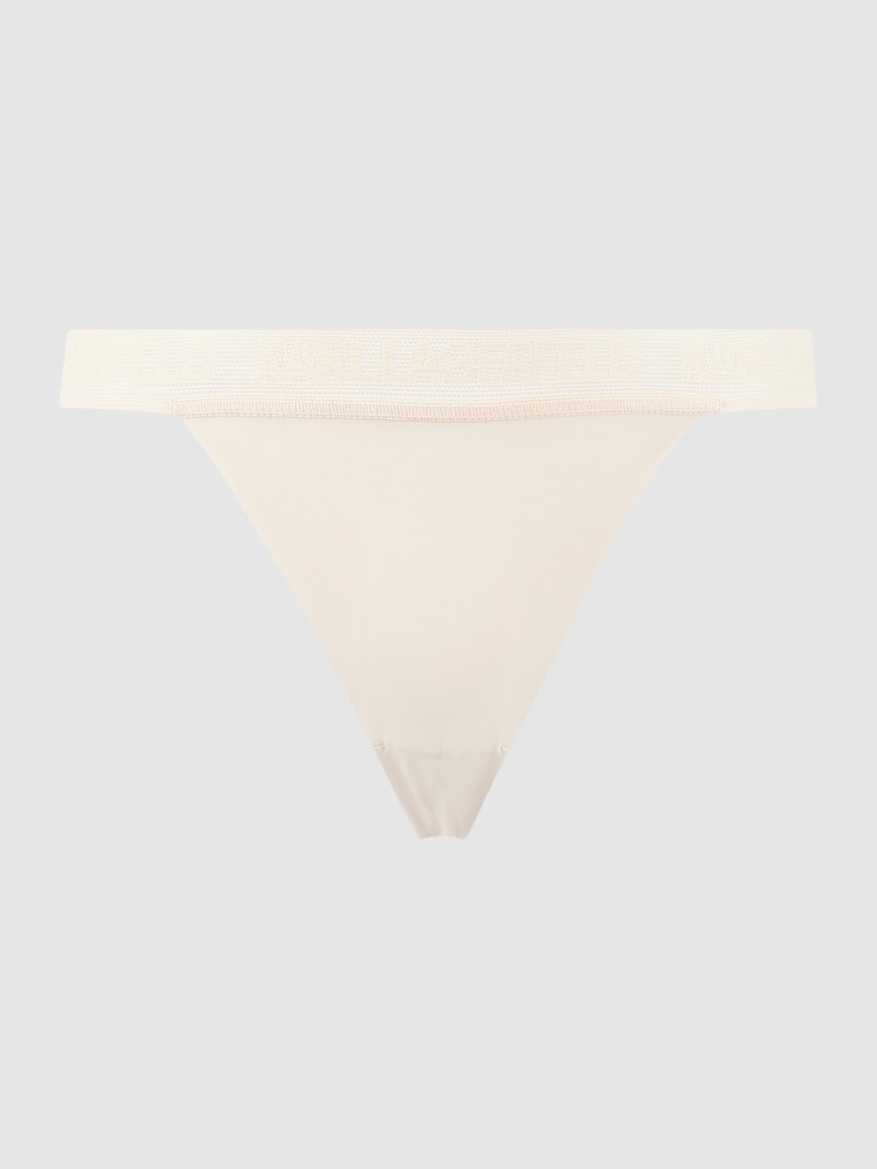 String mit Logo-Bund in beige