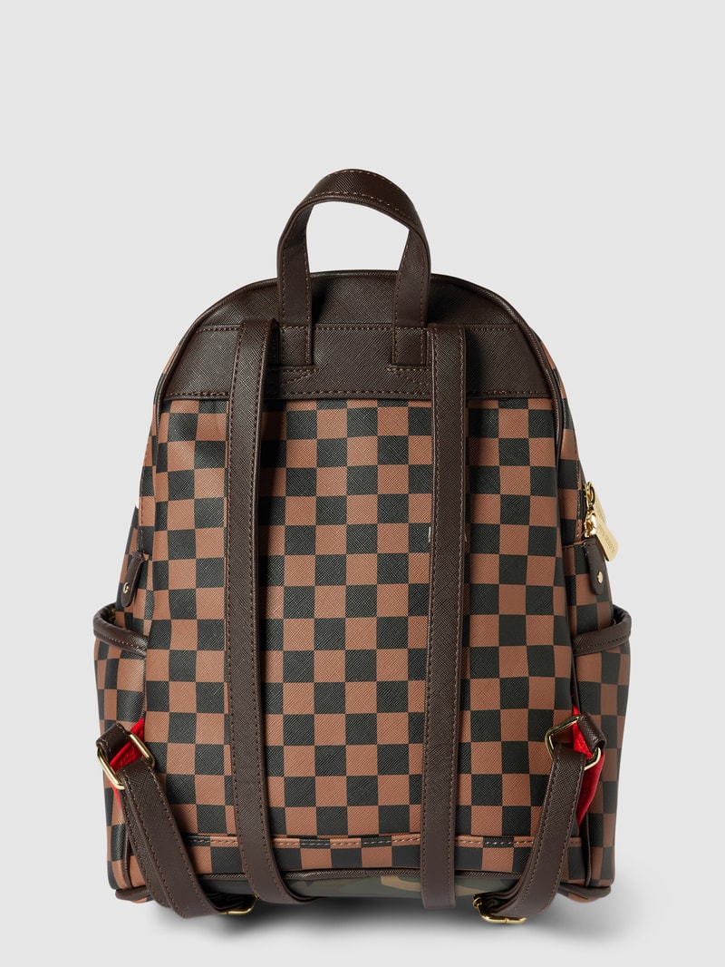 Rucksack mit Allover-Muster Modell 'SIP WITH CAMO ACCENT' in mittelbraun