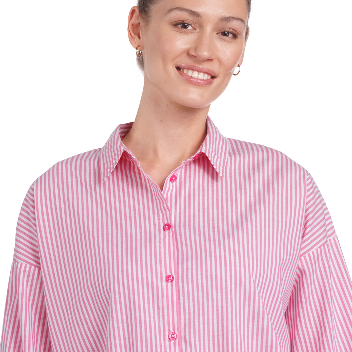 Damen Longbluse mit Längsstreifen