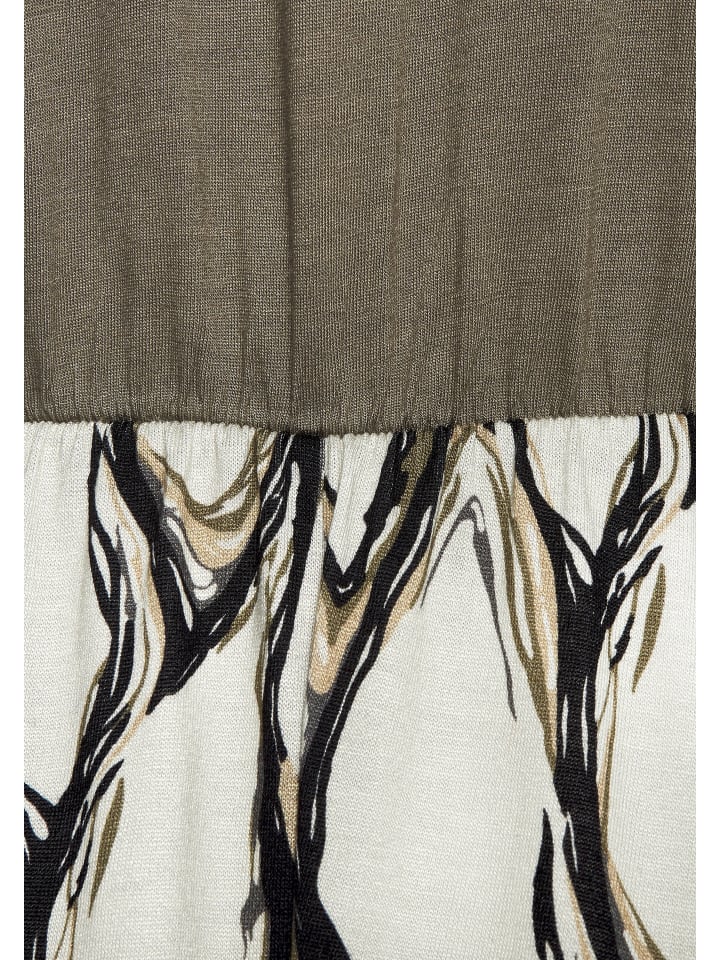 LASCANA Jerseykleid in creme-khaki bedruckt günstig kaufen
