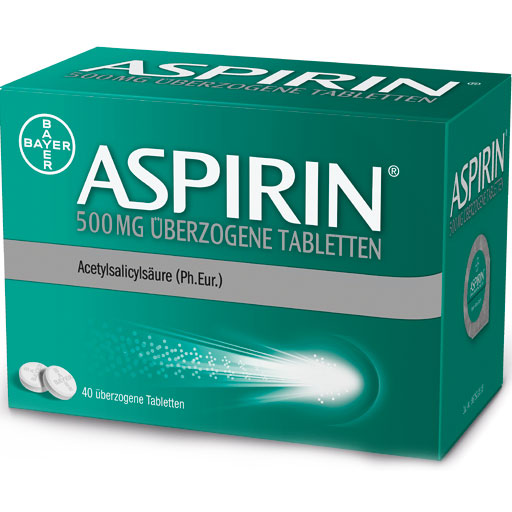 ASPIRIN 500 mg überzogene Tabletten  40 St  Tabletten, überzogen