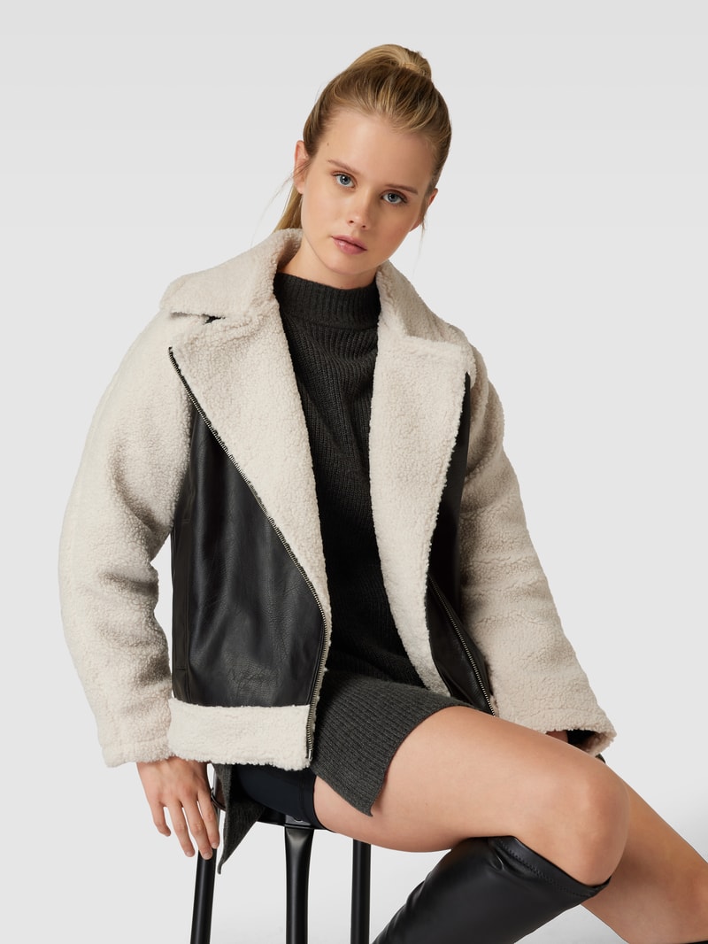 Jacke mit Kunstfell Modell 'JUNA' in schwarz