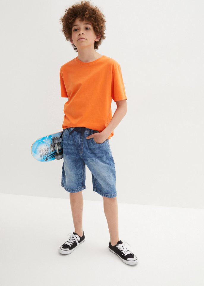 Jungen Schlupf-Bermuda, Blau-Denim
