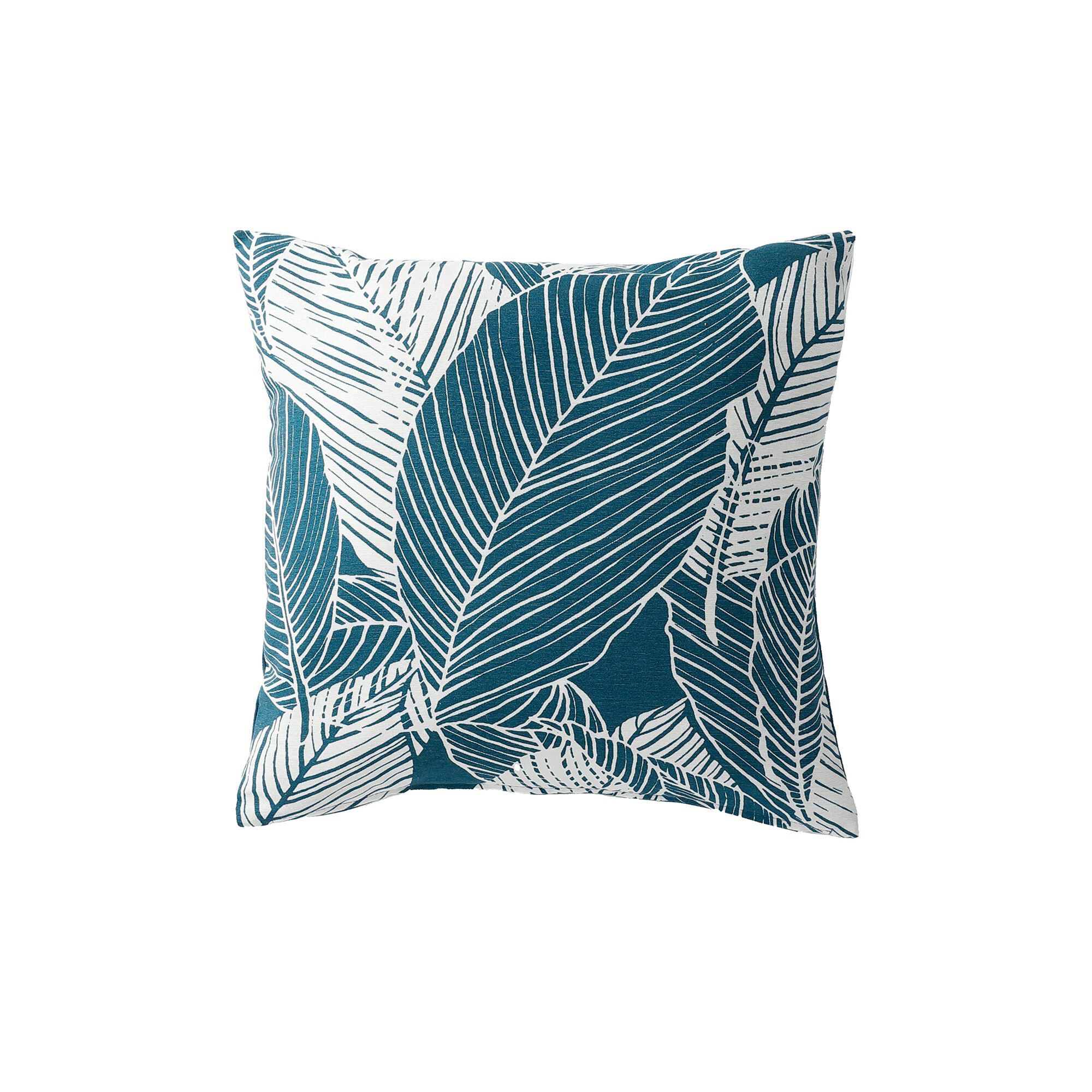 Housse de coussin carrée imprimé feuillage