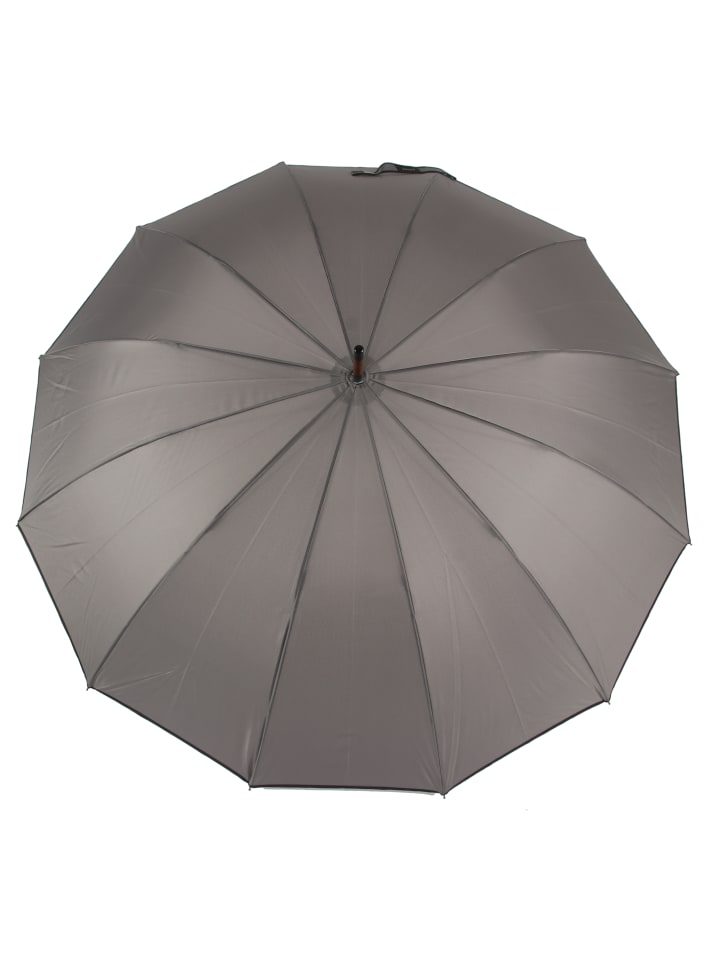 COFI 1453 Stockregenschirm Stockschirm Regenschirm Holzgriff mit Fiberglasstange in Grau günstig kaufen onesize