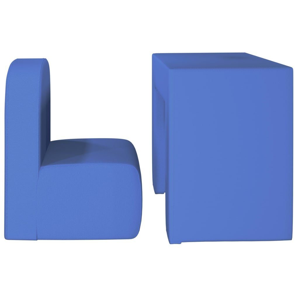 vidaXL Sofa 2-in-1 Kindersofa Blau Kunstleder