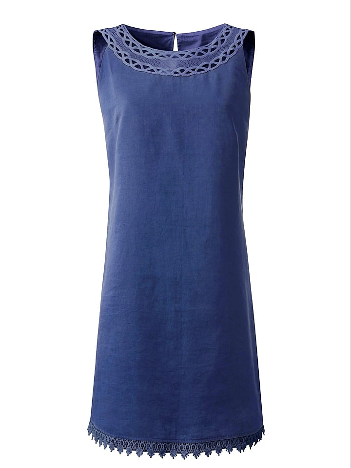 Heine Leinen-Kleid in Blau günstig kaufen 36