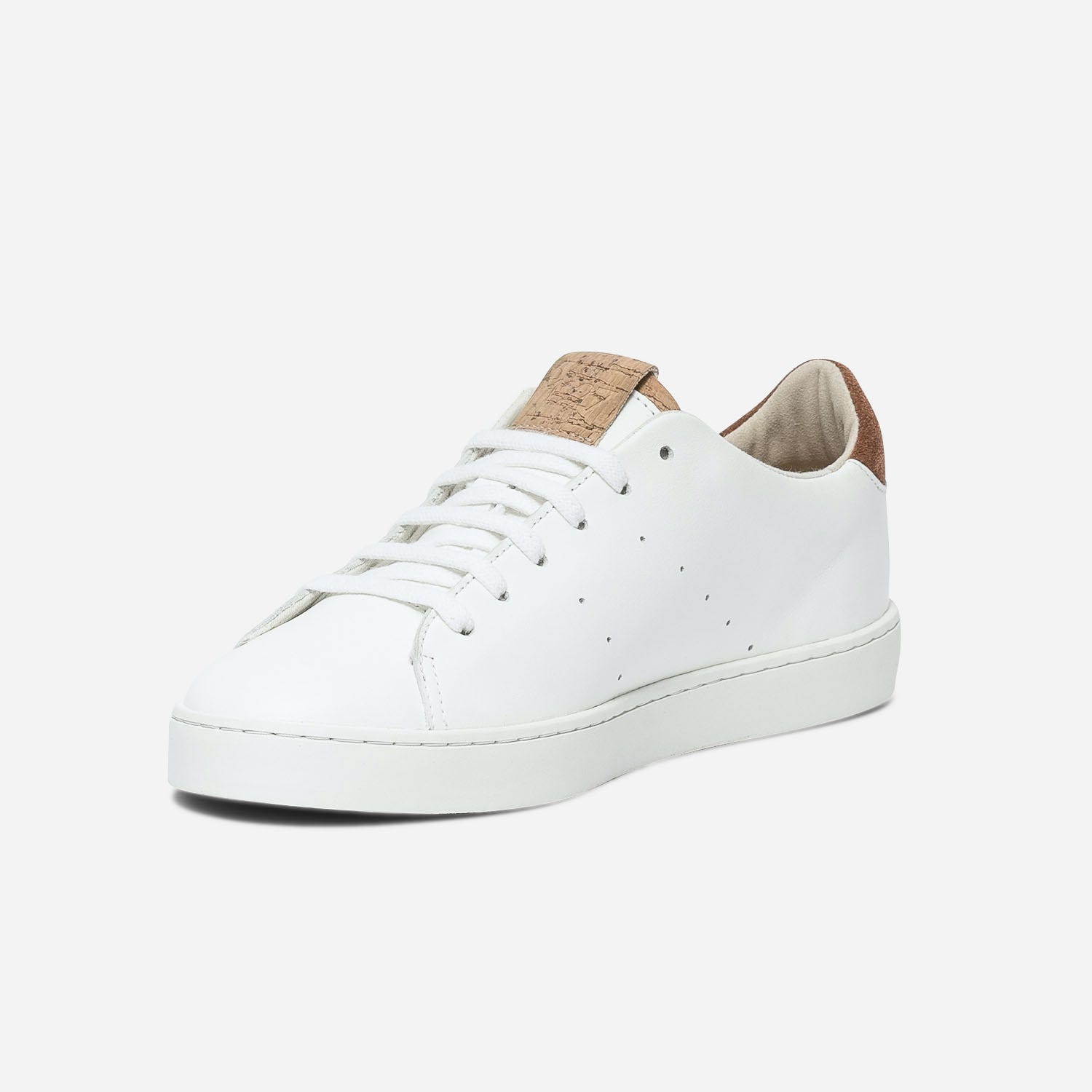 Tennis 1927 blanche et camel femme en cuir éco-conçu