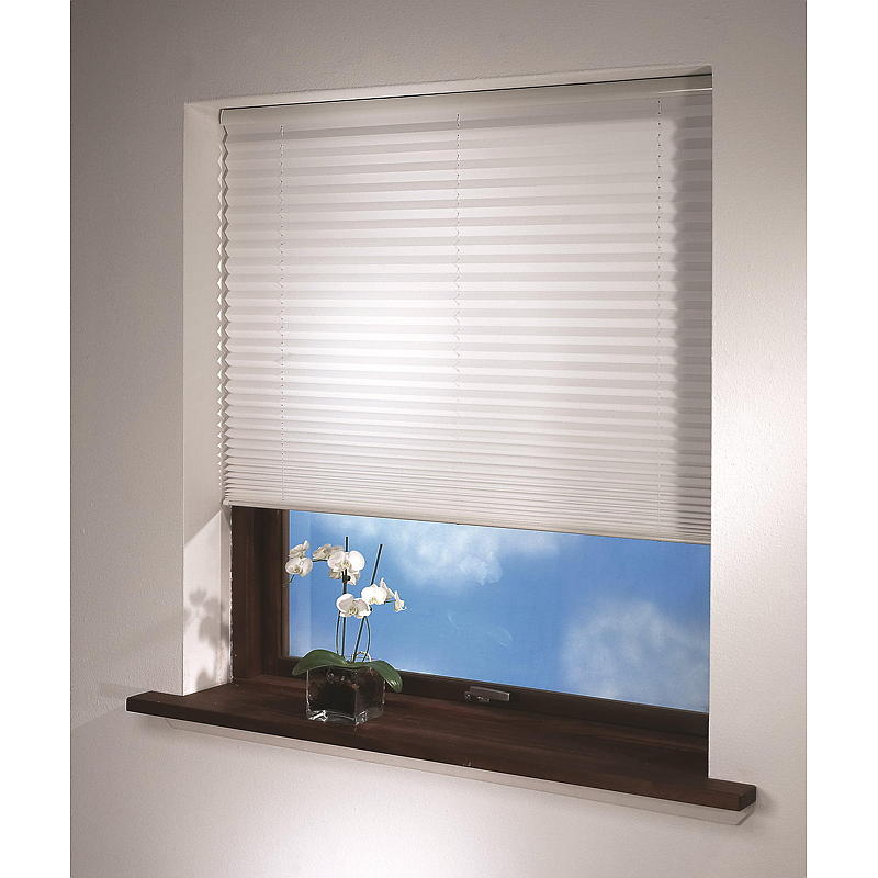 DUOTEX Plissegardin 90x210 cm trådløs hvit