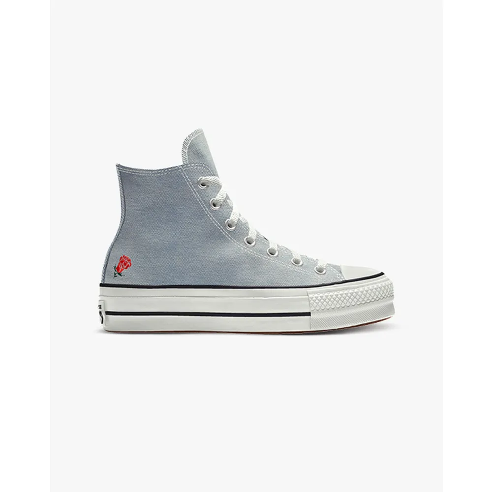 Converse Custom Chuck Taylor All Star Lift Platform Embroidery By You A03766CHO23_LTDENIM_ROSE_GR / blau