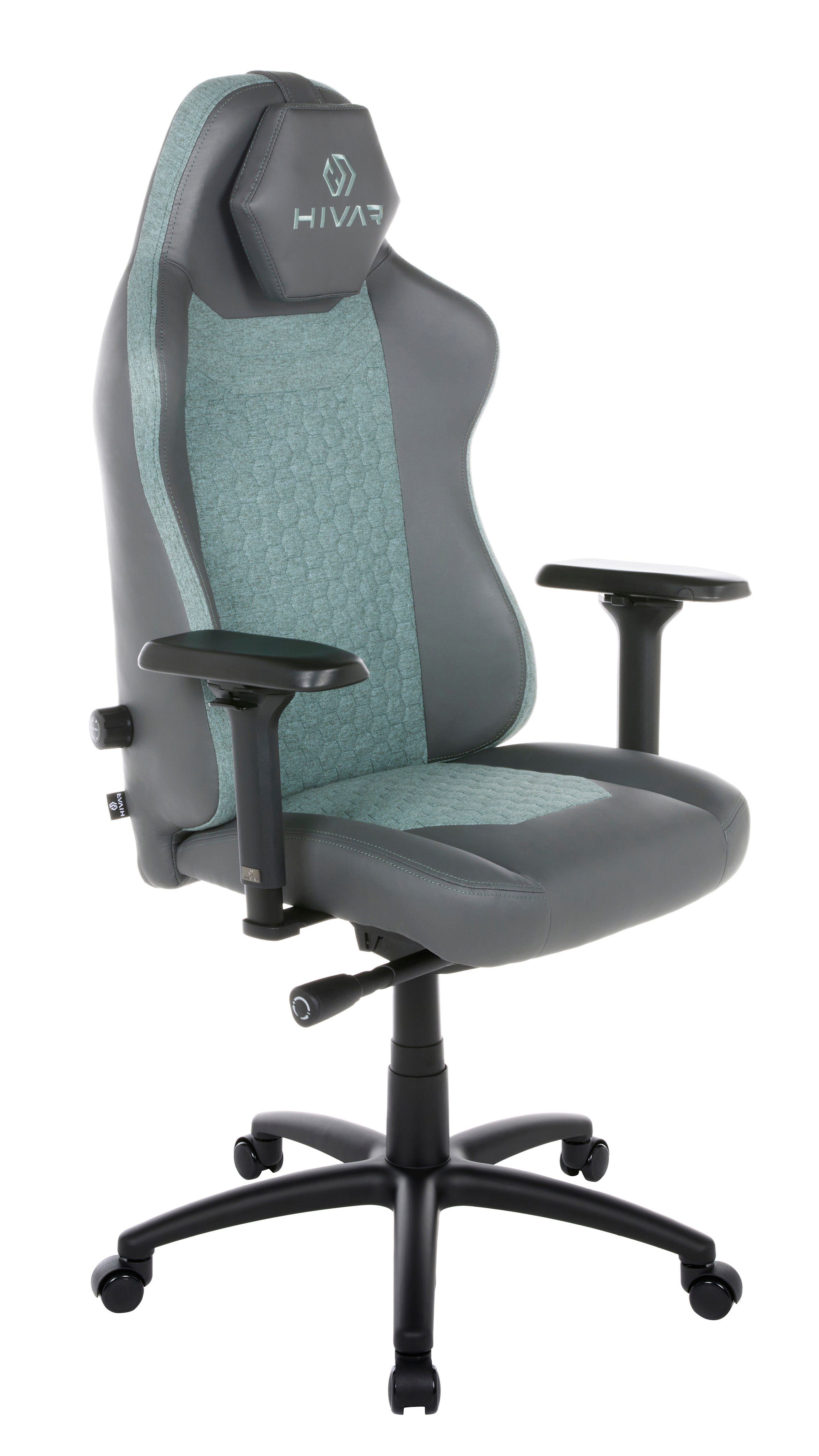 HIVAR Gaming-Stuhl ORBICAL AURORA, Sitztiefenverstellung, höhenverstellbare Rückenlehne, Lordosenstütze, 4D Armlehnen, Wippwiderstand, Synchronmechanik, TÜV geprüft, Belastbarkeit 130 kg