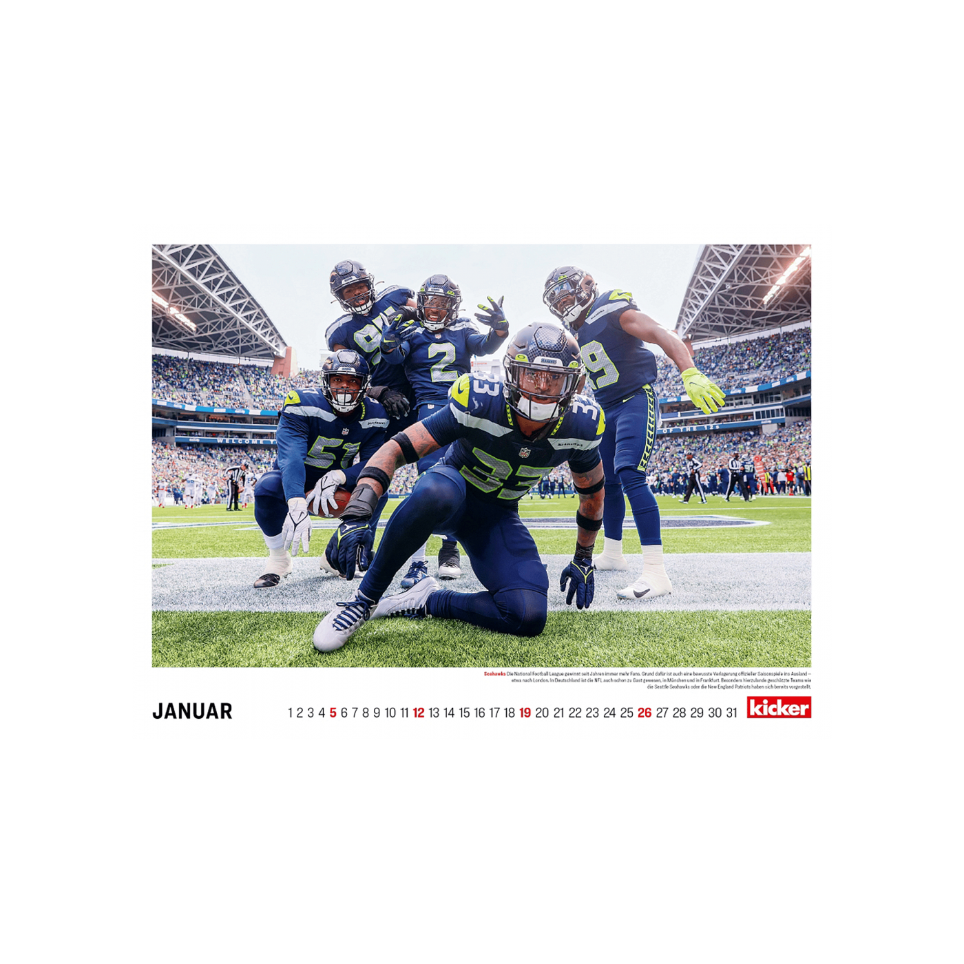 kicker American Football Monatskalender2025