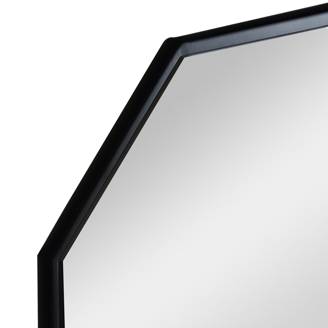 HOMCOM Achteck Wandspiegel, 61 x 61cm Hängespiegel Wohnzimmerspiegel Flurspiegel mit Ablage im Industrie-Design für Schlafzimmer Schwarz